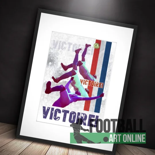 Escape to Victory Pelé Bicycle Kick “Victoire” Framed Print – Iconic Football Art