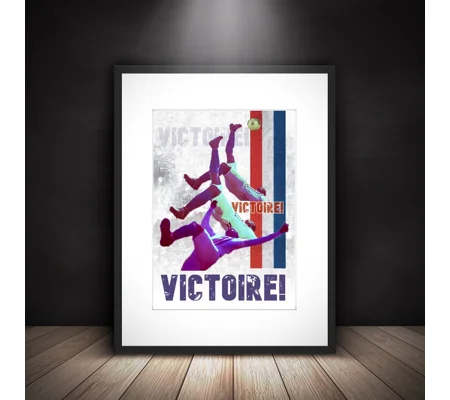Escape to Victory Pelé Bicycle Kick “Victoire” Framed Print – Iconic Football Art