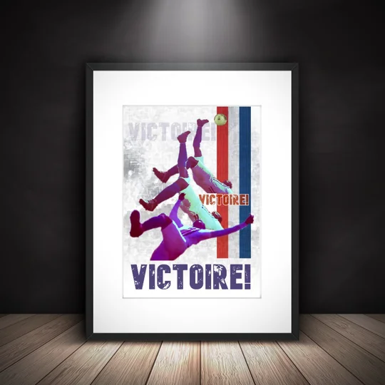 Escape to Victory Pelé Bicycle Kick “Victoire” Framed Print – Iconic Football Art