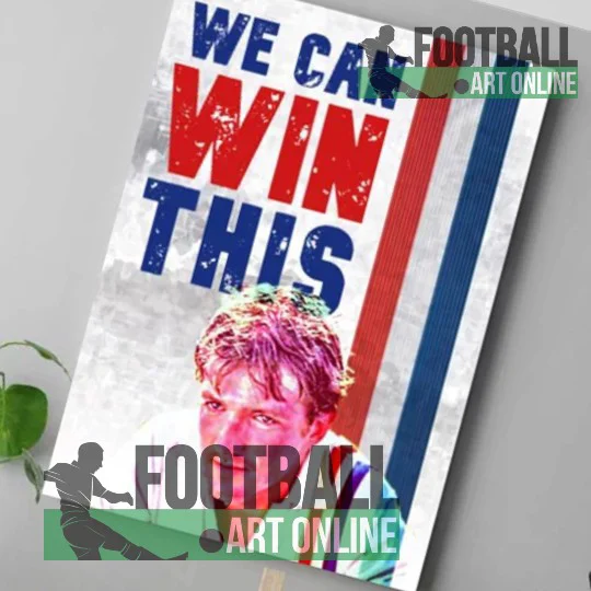 Retro Escape to Victory-inspired Russell Osman “We Can Win This” canvas artwork