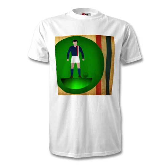 Vintage-style Escape to Victory-inspired graphic tee showing the full-colour football artwork on a white T-shirt.