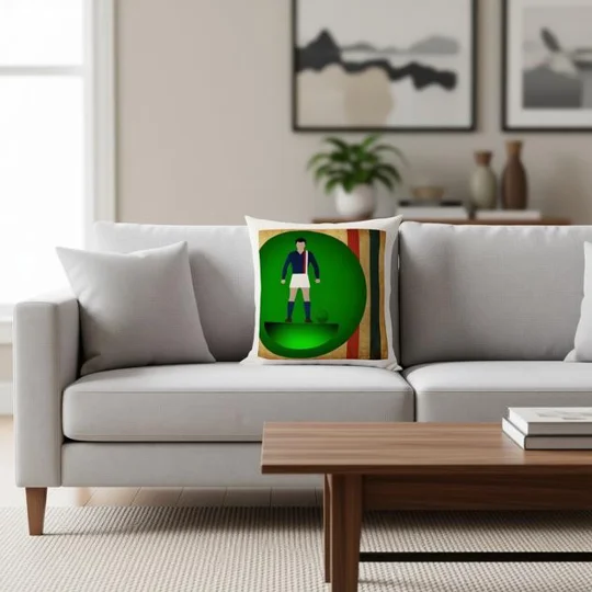 Escape to Victory “Hatch” Football Figure Art Cushion – Retro Football Movie Art Throw Pillow