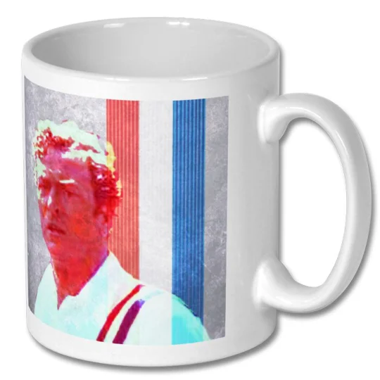 Escape to Victory Captain John Colby-inspired mug featuring Michael Caine retro football film artwork.