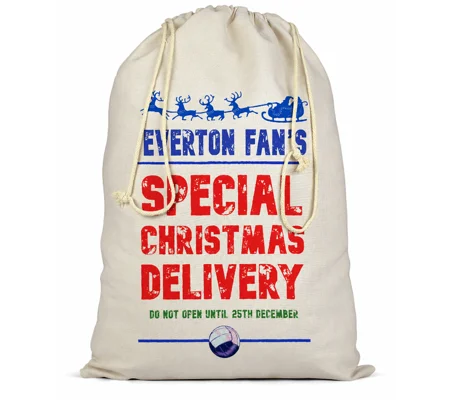 Everton Fans Christmas Football Delivery Santa Sack
