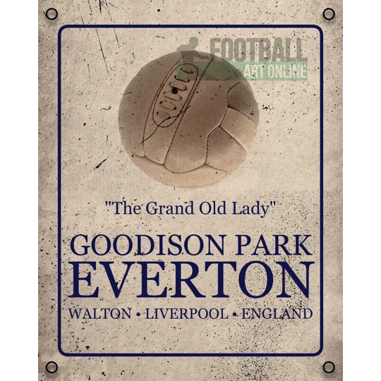 Everton-inspired Goodison Park vintage football metal wall sign