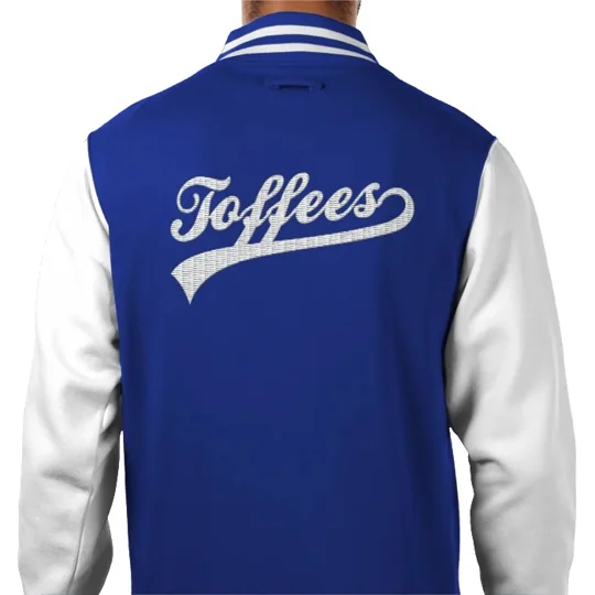 Everton-inspired Toffees vintage-style embroidered varsity jacket