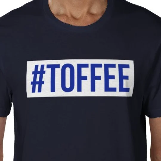 Everton-inspired Toffee Hashtag blue cotton football T-shirt