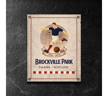 Brockville Park Vintage-Style Metal Wall Sign | Falkirk-Inspired Football Gift