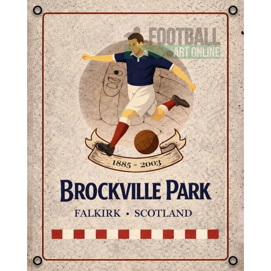 Handmade Brockville Park metal wall sign for Falkirk-inspired football décor