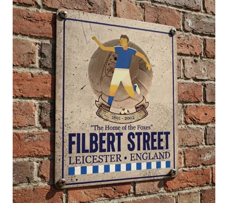 Filbert Street Vintage Metal Wall Sign | Leicester-Inspired Football Gift