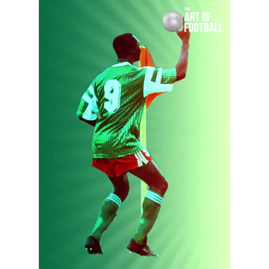Cameroon football poster inspired by Roger Milla and the 1990 World Cup