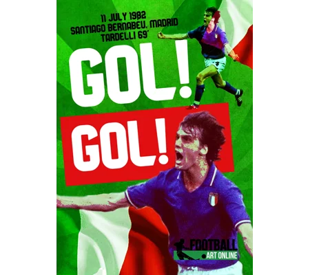 Italy Marco Tardelli 1982 World Cup Poster