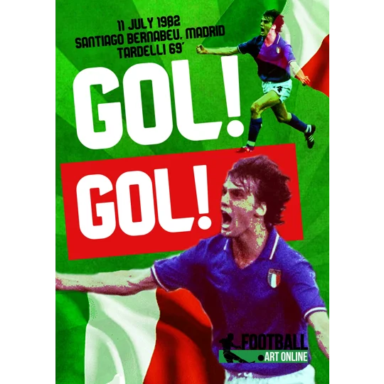 Italy Marco Tardelli 1982 World Cup Poster