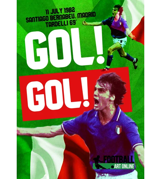 Italy Marco Tardelli 1982 World Cup Poster
