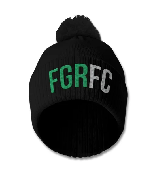 Forest Green Embroidered Retro-style Bobble Hat