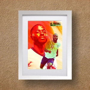 England Raheem Sterling Abstract Style Framed Print
