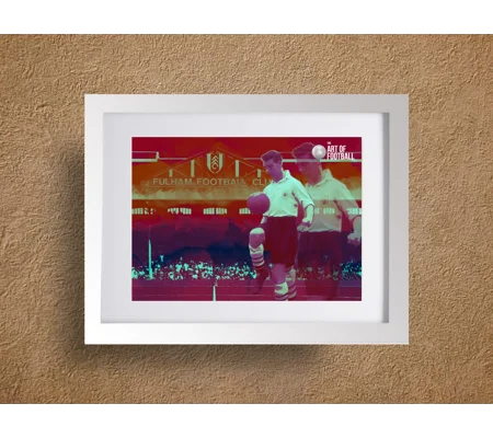 Fulham Fc Legend Johnny Haynes Retro Style Framed Print