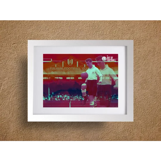 Fulham Fc Legend Johnny Haynes Retro Style Framed Print