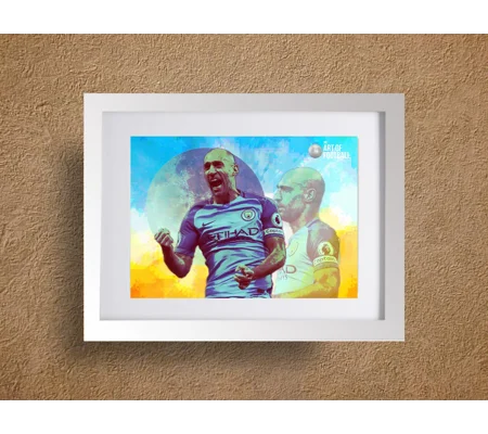Manchester City Fc Pablo Zabaleta Pop-art Framed Print