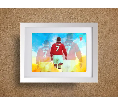Manchester United Fc Legend Eric Cantona Pop-art Framed Print