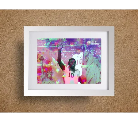 New York Cosmos Legend Pele Pop-art Framed Print