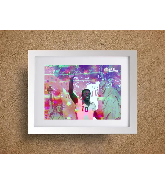 New York Cosmos Legend Pele Pop-art Framed Print