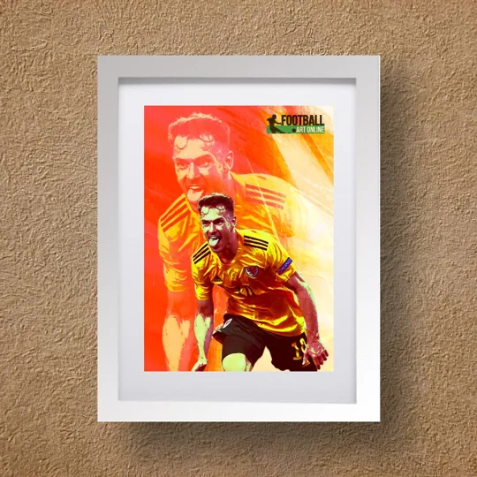 Wales Aaron Ramsey Euro 2020 Celebration Framed Print