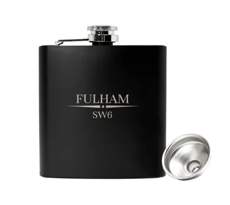 Fulham SW6-Inspired 6oz Luxury Engraved Hip Flask | Football Gift