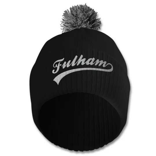 Fulham-inspired football bobble hat in classic retro style