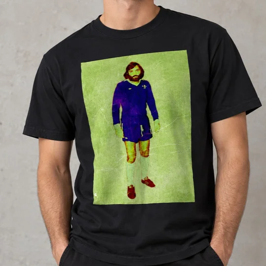 George Best Chelsea-Inspired 1975 Osgood Testimonial retro black T-shirt