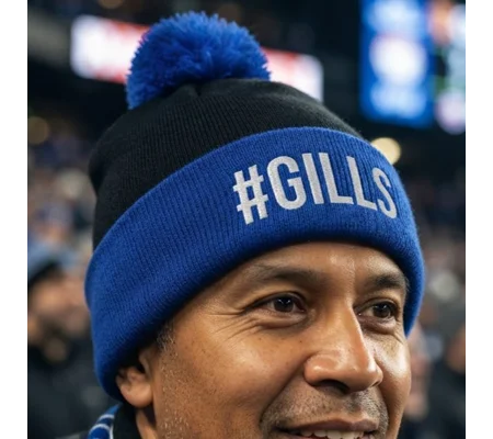Gills Hashtag Retro-Style Bobble Hat | Gillingham-Inspired Fan Beanie