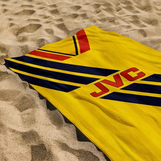 Gooners Retro 1993 Away Shirt-Inspired Beach Towel | Retro Football Accessory