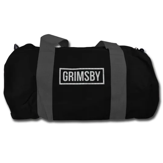Grimsby-inspired retro-style football holdall barrel kitbag with embroidered design