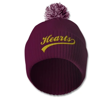 Hearts Retro-Style Bobble Hat