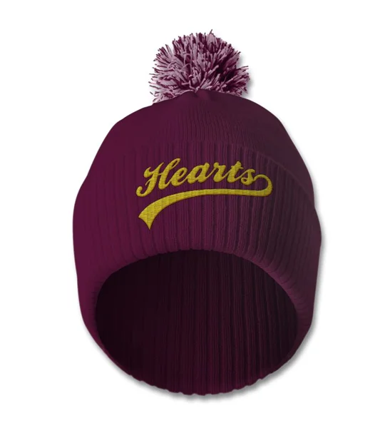 Hearts Retro-Style Bobble Hat