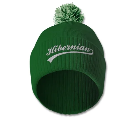 Hibernian Embroidered Retro-Style Bobble Hat