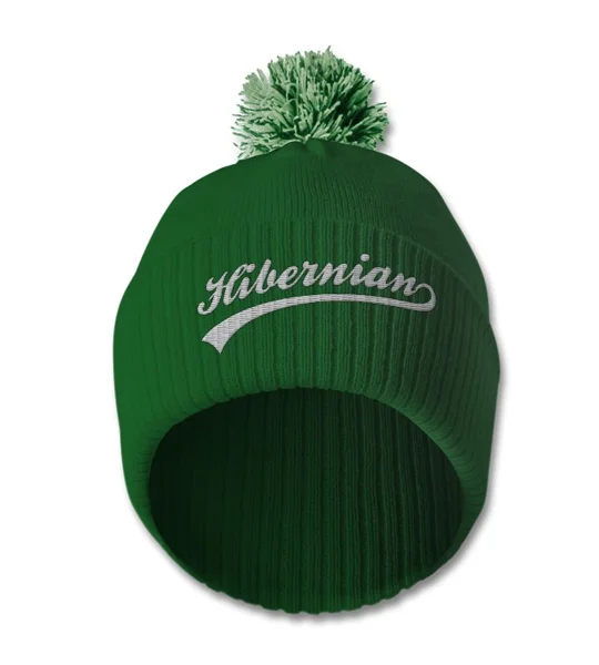 Hibernian Embroidered Retro-Style Bobble Hat