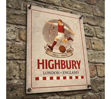 Highbury Vintage Metal Sign | Arsenal-Inspired Gift