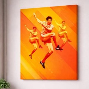 Holland Marco Van Basten Iconic Pop-Art 20x20” Canvas Print – Retro Netherlands Football Wall Art