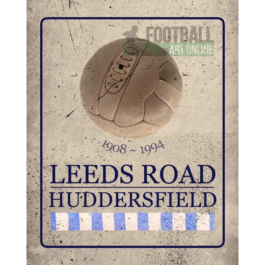 Huddersfield-inspired Leeds Road vintage football metal wall sign