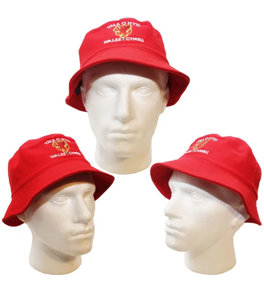 Wales Yma o Hyd Red Embroidered Bucket Hat