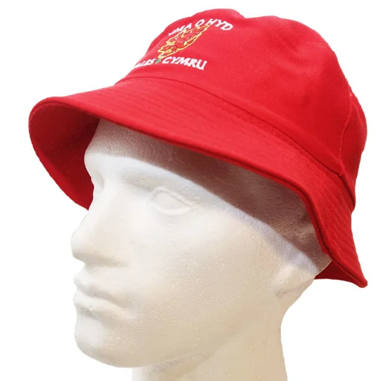 Wales Yma o Hyd Red Embroidered Bucket Hat