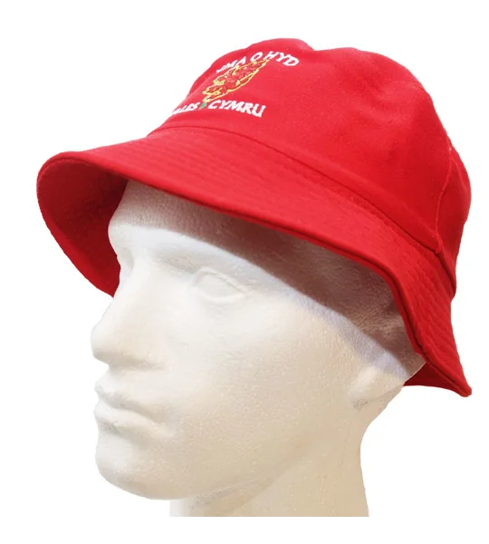 Wales Yma o Hyd Red Embroidered Bucket Hat