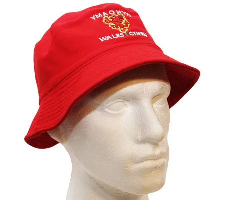Wales Yma o Hyd Red Embroidered Bucket Hat