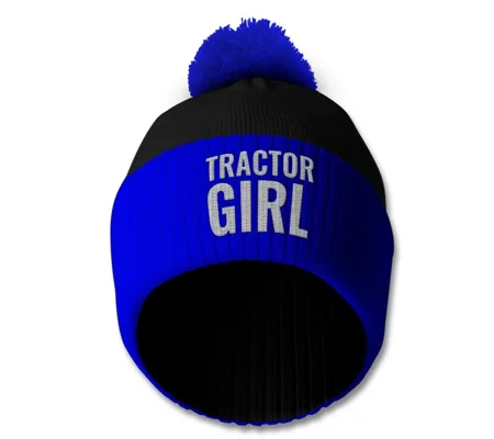 Ipswich Tractor Girl Retro-Style Bobble Hat