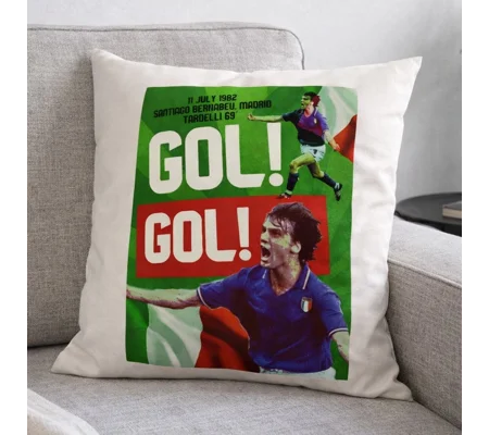 Italy Marco Tardelli 1982 World Cup Cushion – Iconic Goal Celebration Football Gift