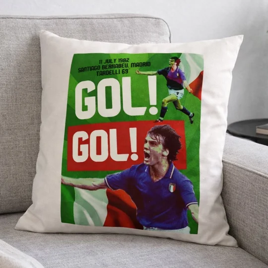 Italy Marco Tardelli 1982 World Cup Cushion – Iconic Goal Celebration Football Gift