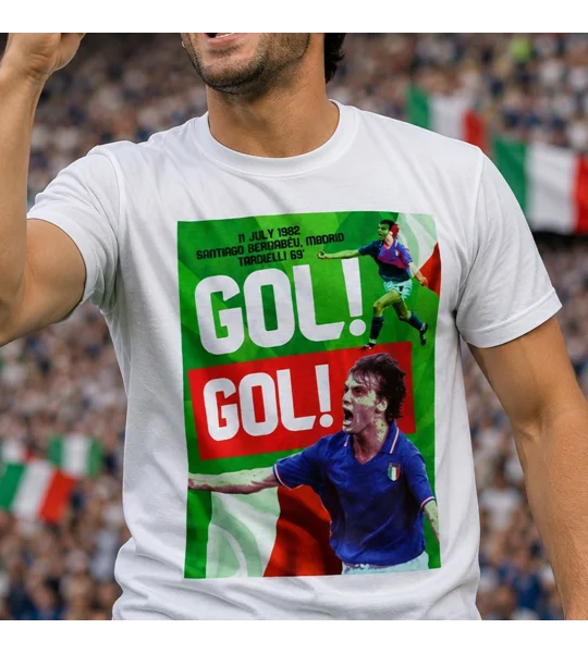 Italy Tardelli-Inspired 1982 World Cup Celebration Fan T-Shirt