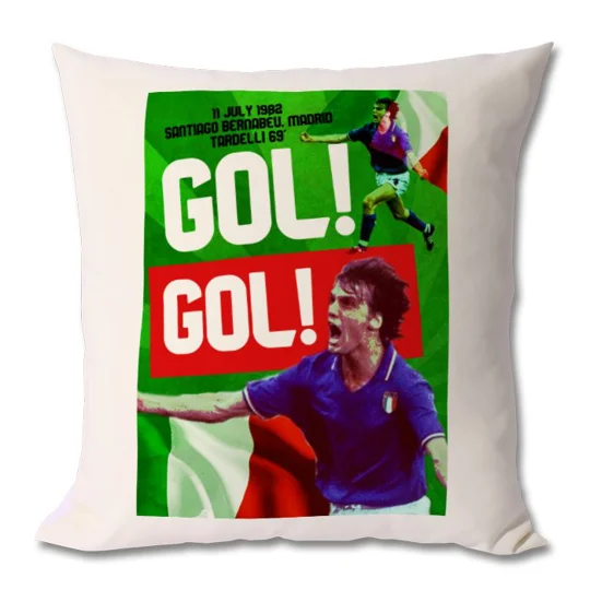 Italy Marco Tardelli 1982 World Cup Cushion – Iconic Goal Celebration Football Gift