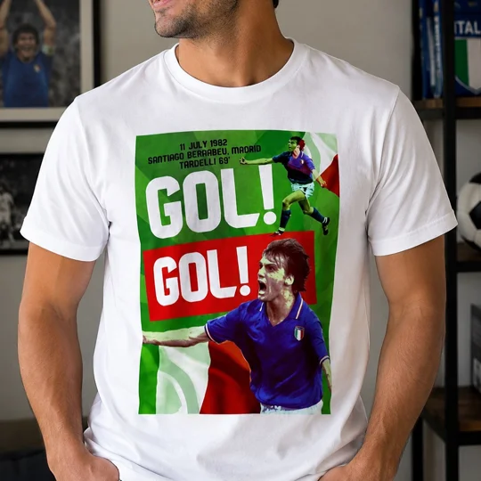 Italy Tardelli-Inspired 1982 World Cup Celebration Fan T-Shirt
